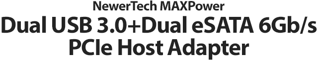 NewerTech dual usb + dual esata PCIe card