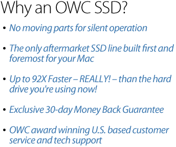Why OWC SSDs?