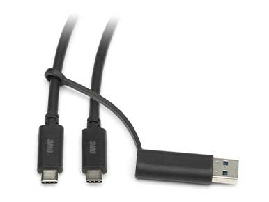 OWC USB-C Cable With Tethered USB-C to USB-A Adapter